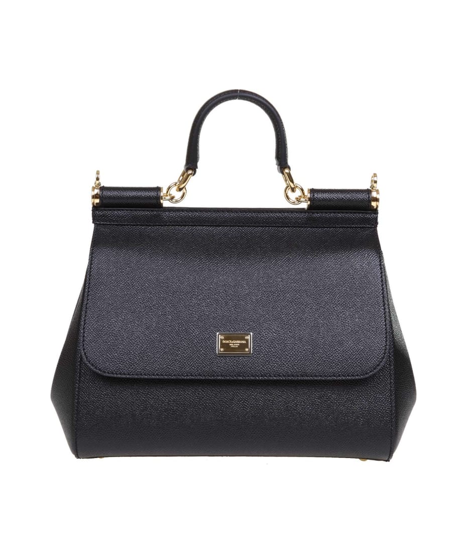 Dolce & Gabbana Medium Sicily Bag In Dauphine Leather