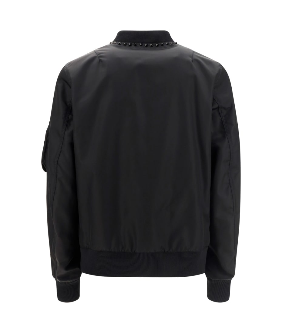 ブルゾン VALENTINO SS23 Black nylon bomber jacket (2V3CIF1692Q 0NO) Valentino Black Nylon Bomber Jacket | italist