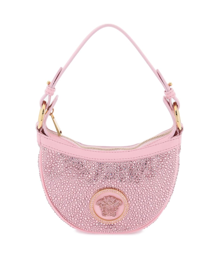 Crystal Medusa 95 Mini Satin Tote Bag in Pink - Versace