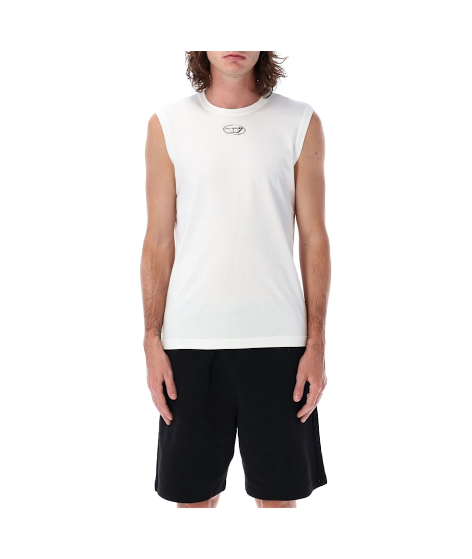 洗練されたDIESEL T-BISCO-OD A153720CLBR 3XL T-BISCO-OD Tank top with metallic Oval D｜ブラック｜メンズ