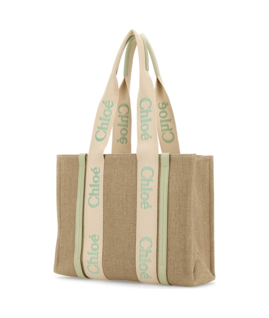 【送料&関税込】ChloAC Multicolor Linen Woody Shopping Bag Chloé Multicolor Linen Small Woody Shopping Bag - ShopStyle