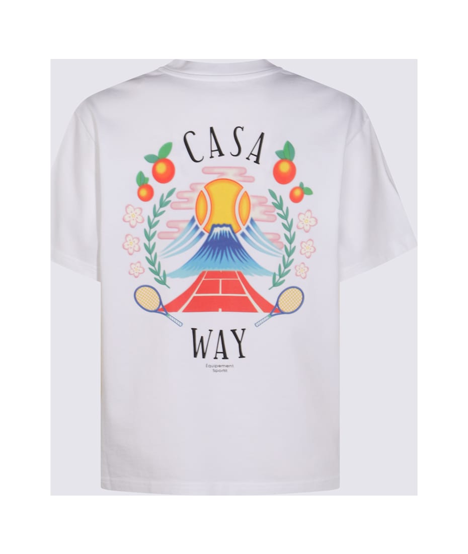 Tシャツ・カットソー CASABLANCA Woman T-Shirt White WPF25JTS046 03 la-femme-printed-t-shirt-in-