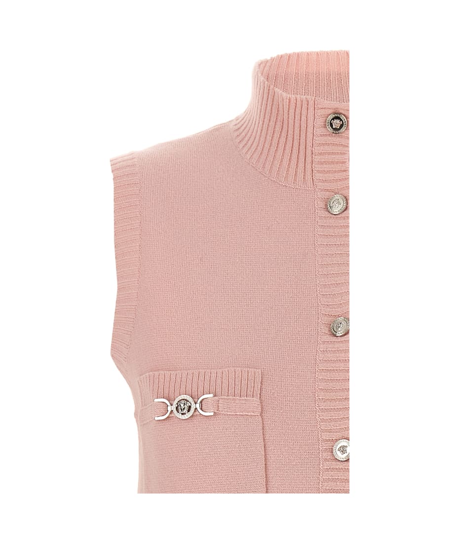 【送料&関税込】Versace Pink Wool Blend Dress Versace Pink Wool Blend Dress | italist