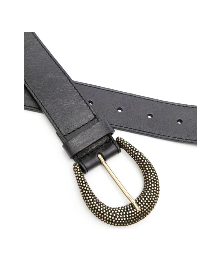 Black Calf Leather Belt