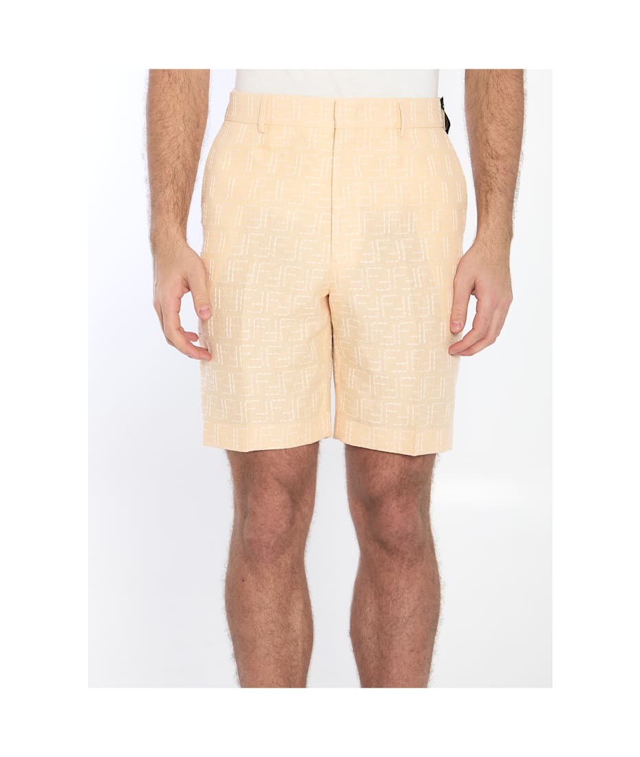 ショートパンツ FENDI 'Fendi Stamp 1925' shorts Beige Fendi Short Nude & Neutrals | Wanan Luxury