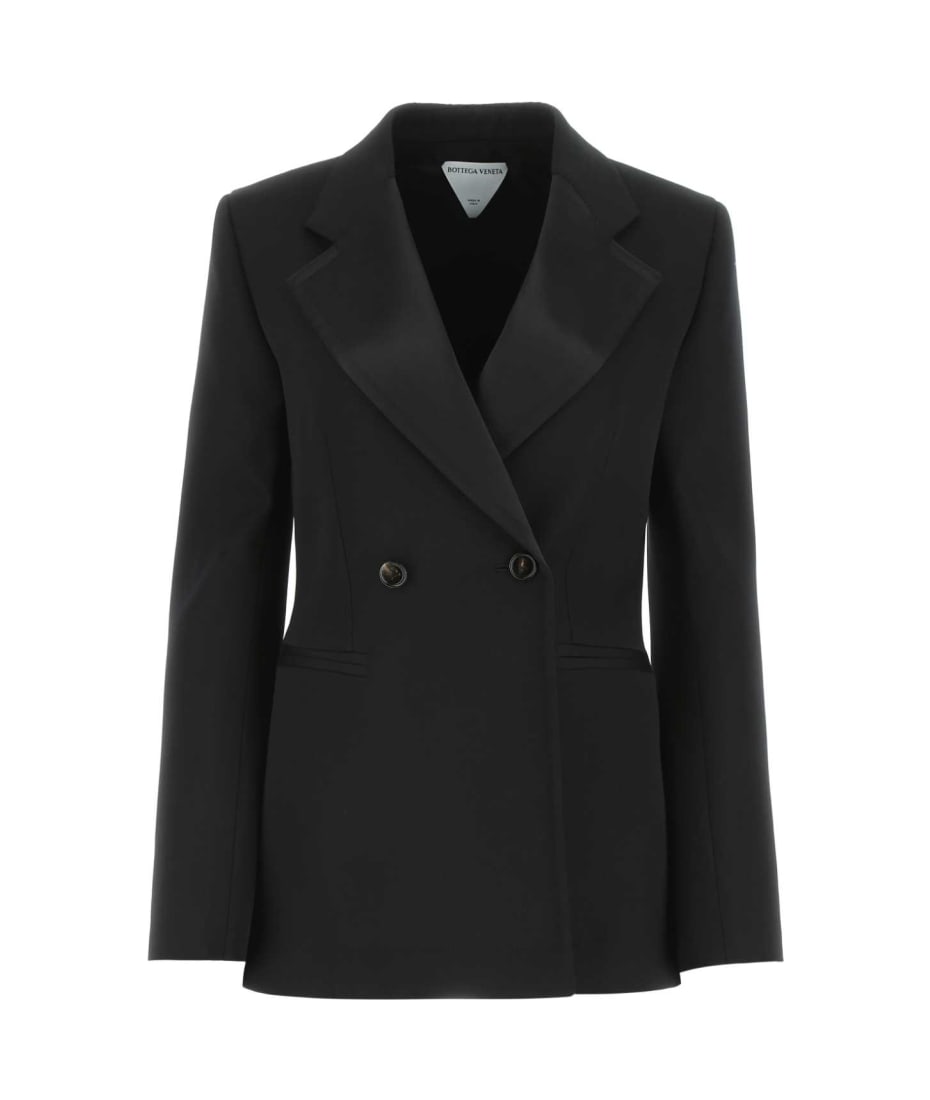 ジャケット BOTTEGA VENETA FW22 Black wool blazer (716069VKIV0 1000) Bottega Veneta Black Wool Blazer Elegant Tailored Outerwear