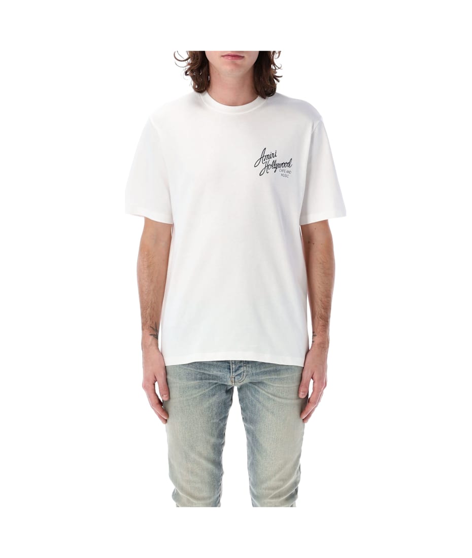 Tシャツ・カットソー AMIRI FW25 'Amiri Hollywood' T-shirt (AMJYTE1204 IVORYRED) AMIRI Hollywood T-shirt | Black | FARFETCH