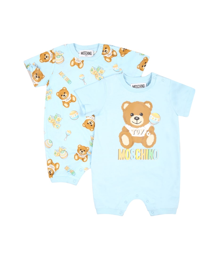 Moschino Baby - Yellow Cotton Teddy Bear Logo Leggings