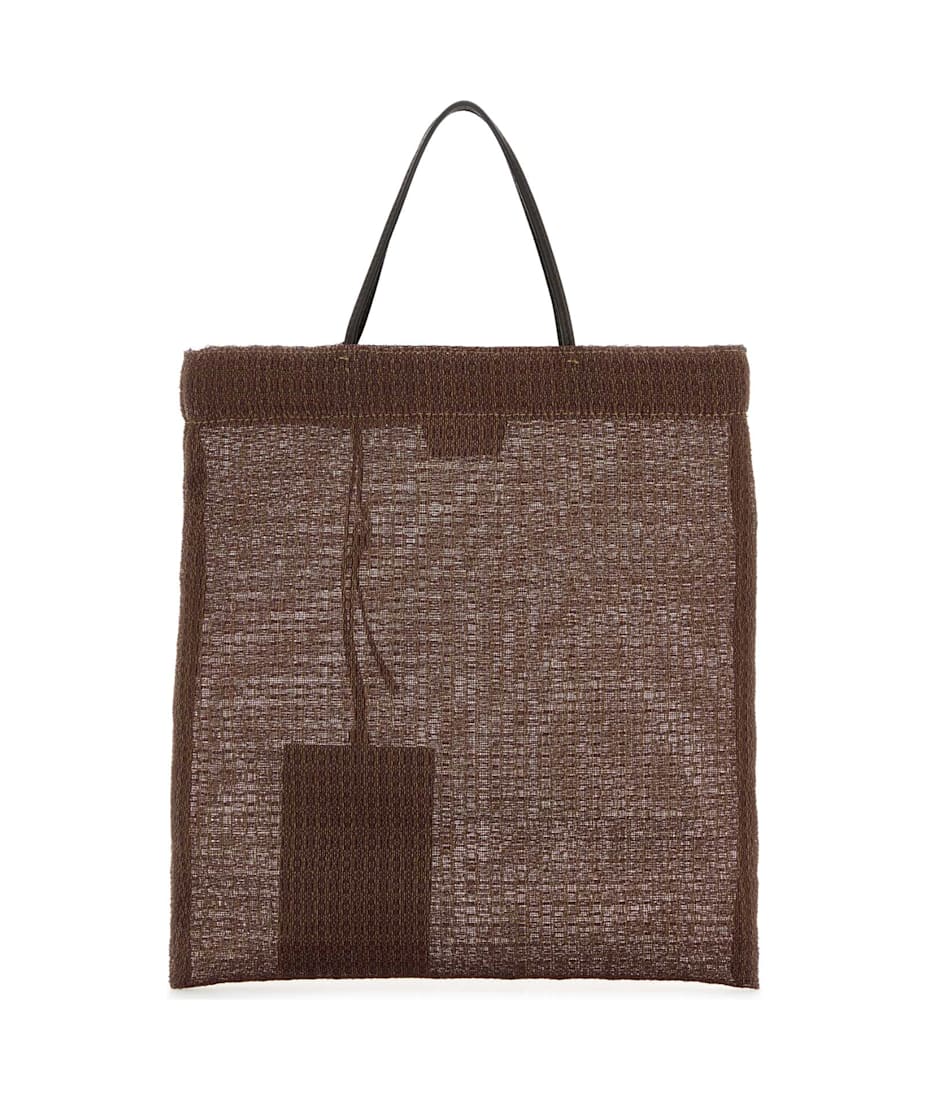 The Row Brown Mesh Mini Barn Shopping Bag | italist, ALWAYS