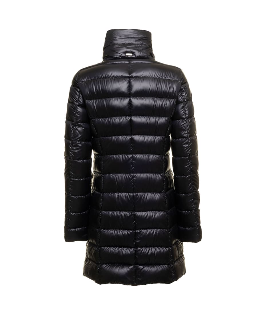 ◆Herno 最新作◆Maria ダウンジャケット/Black◆ Herno Woman's Maria Black Quilted Nylon Long Down Jacket