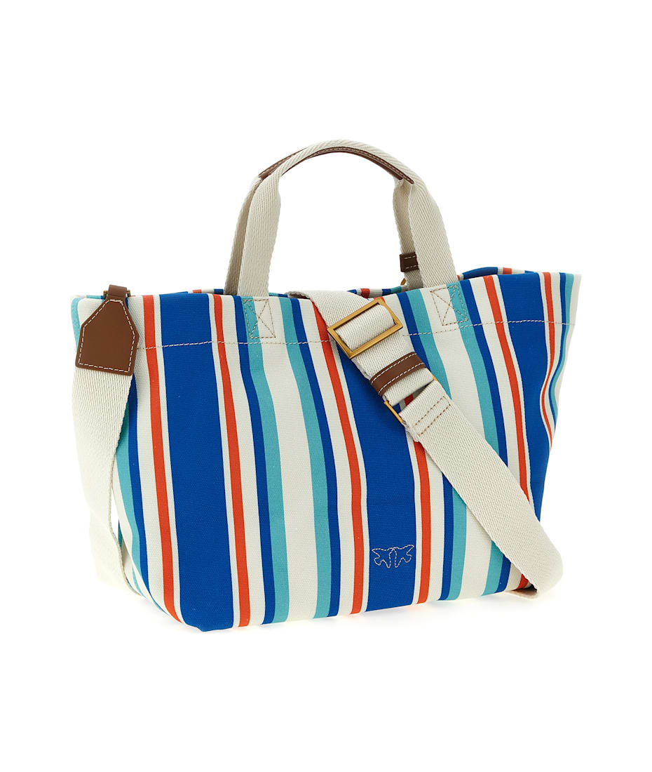 トートバッグ PINKO SS25 Shopping medium stripes (104753A2G5 H87Q) Medium shopper bag in striped canvas PINKO → Shop Online