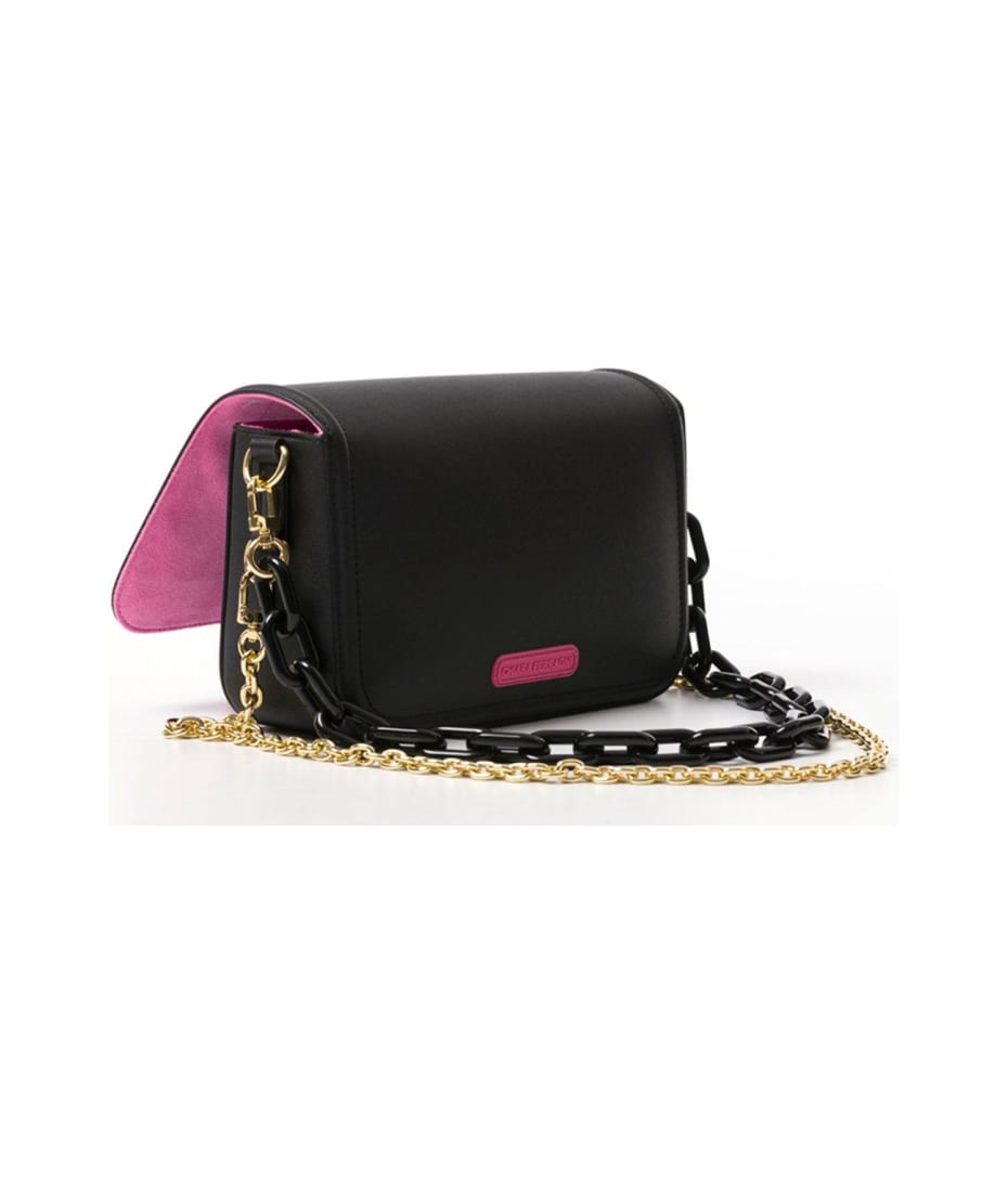 Chiara Ferragni Large Eyelike motif Chain-link Shoulder Bag - Black