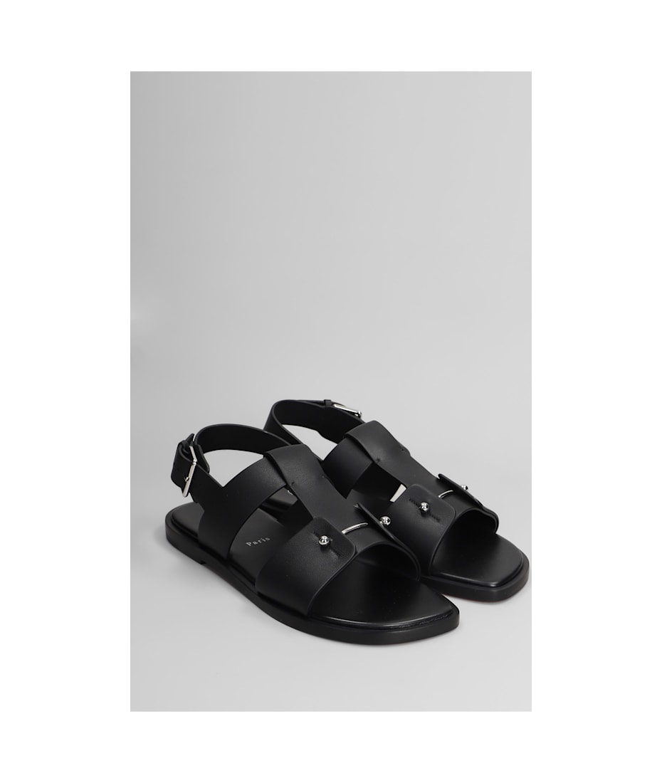サンダル CHRISTIAN LOUBOUTIN BLACK LEATHER CHAMBELISS SANDALS Chambeliss Sandal - Sandals - Calf leather - Black - Men