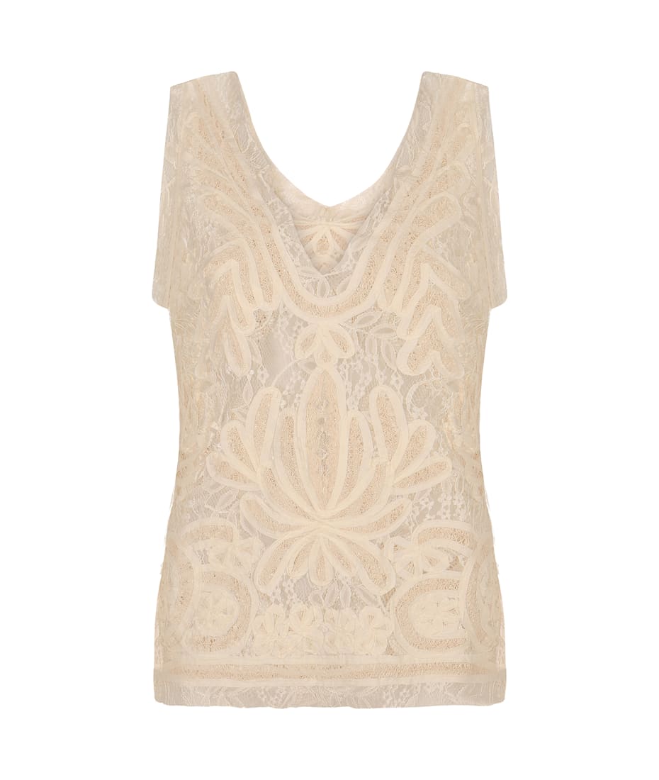 Tシャツ・カットソー PAROSH Women Tops D381244CANYOX25 003 Beige 4FRAW24TTSHF2583-44S-M-03-MAIN.jpg