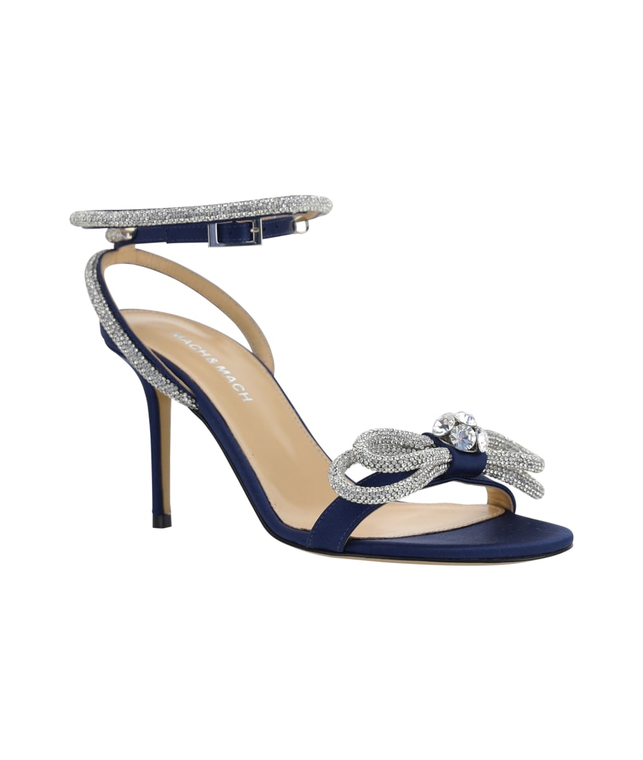 サンダル・ミュール MACH & MACH DOUBLE BOW SANDAL Double Bow - Women's Black Nappa Leather Sandals – MACH & MACH