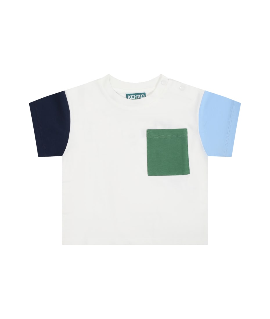 Kenzo Kids White T shirt For Baby Boy With Logo italist ALWAYS