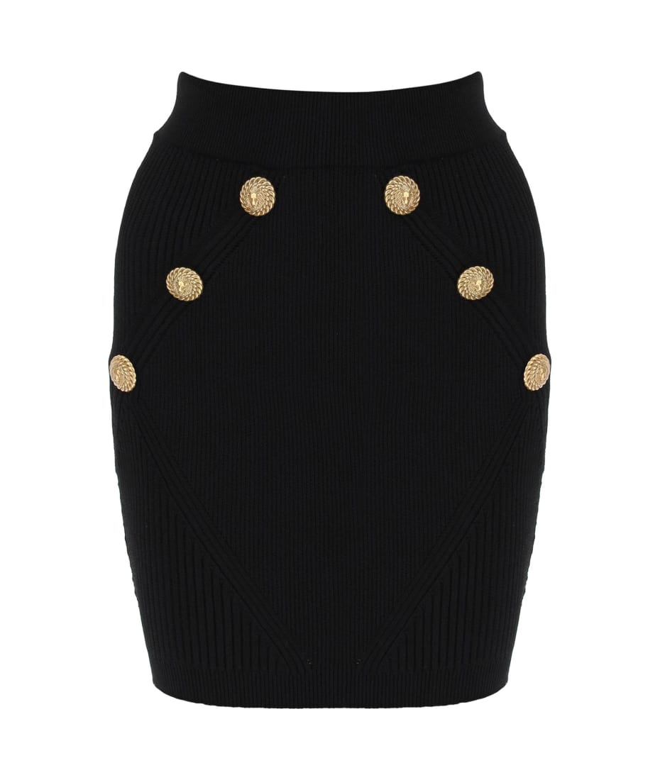 【送料&関税込】Balmain Knit Mini Skirt With Embossed Button Balmain Knit Mini Skirt With Embossed Buttons | italist