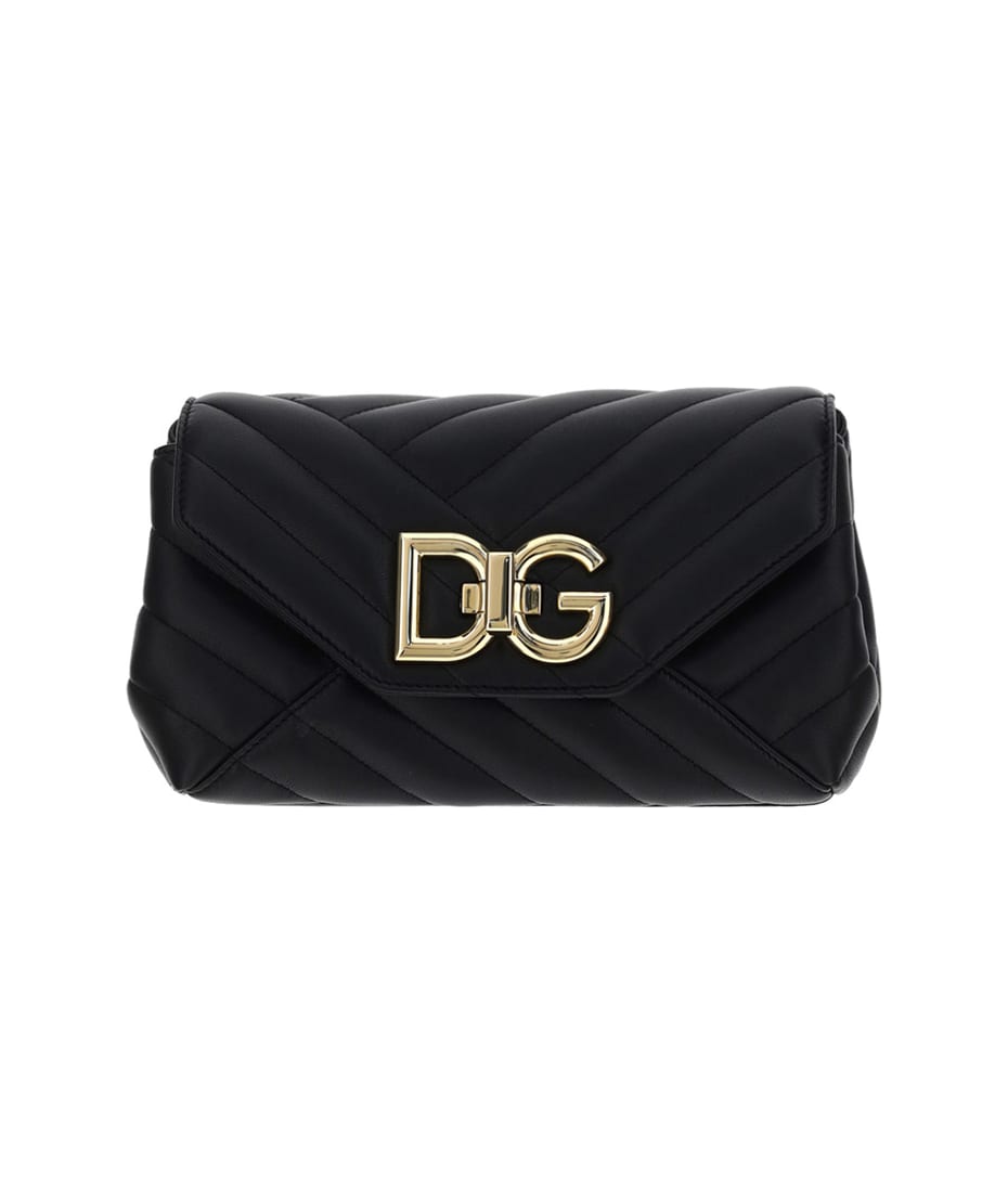 Dolce&Gabbana Women's Large Devotion Quilted Leather Shoulder Bag - Nero