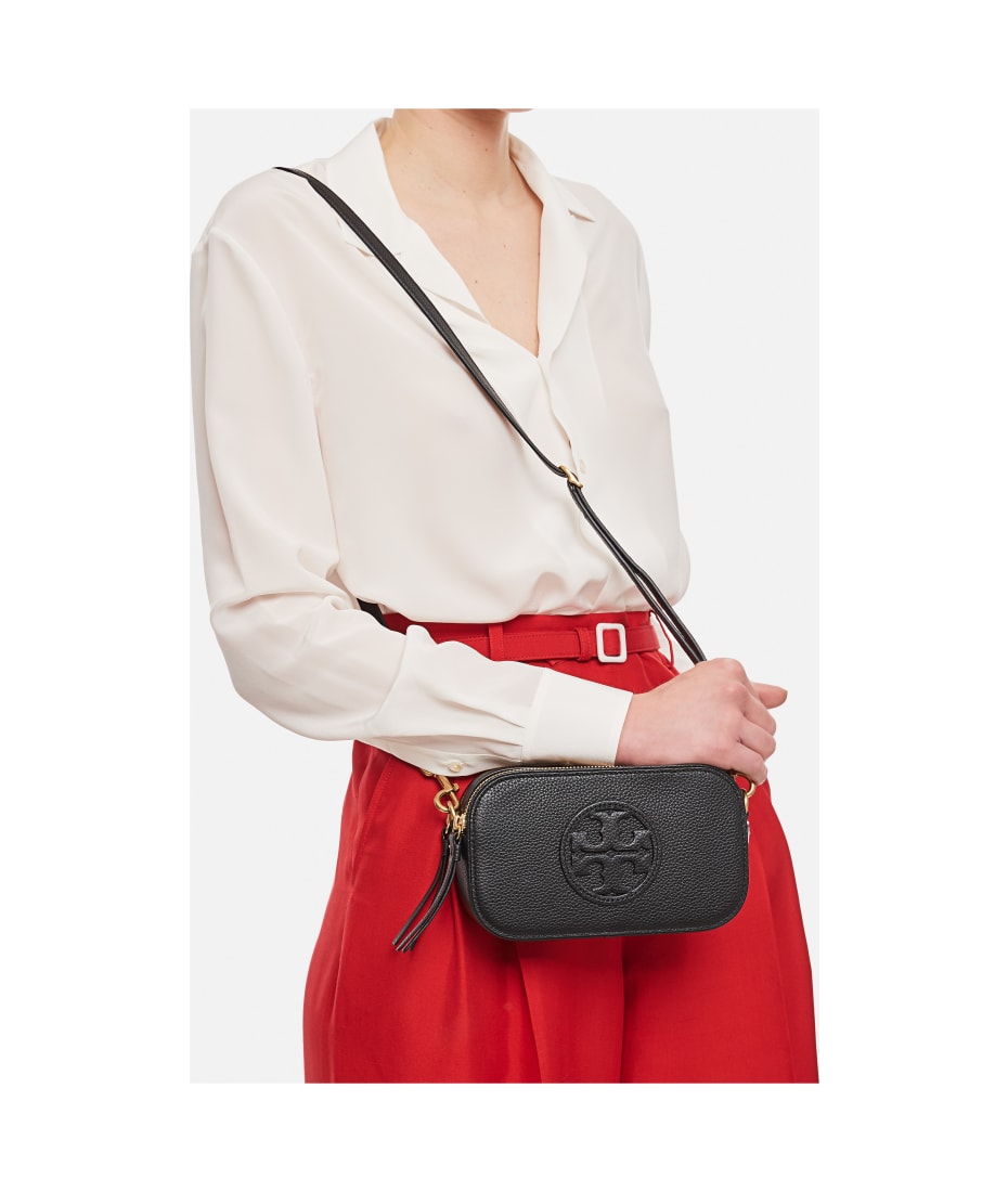 Tory Burch Small Eleanor Satin Shoulder Bag Black