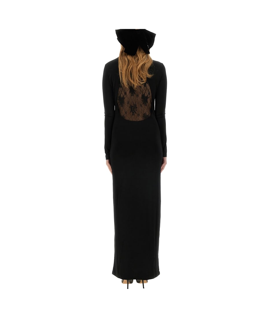 ワンピース NINA RICCI LONG DRESS WITH LACE INSERT Nina Ricci Long Dress With Lace Insert | italist