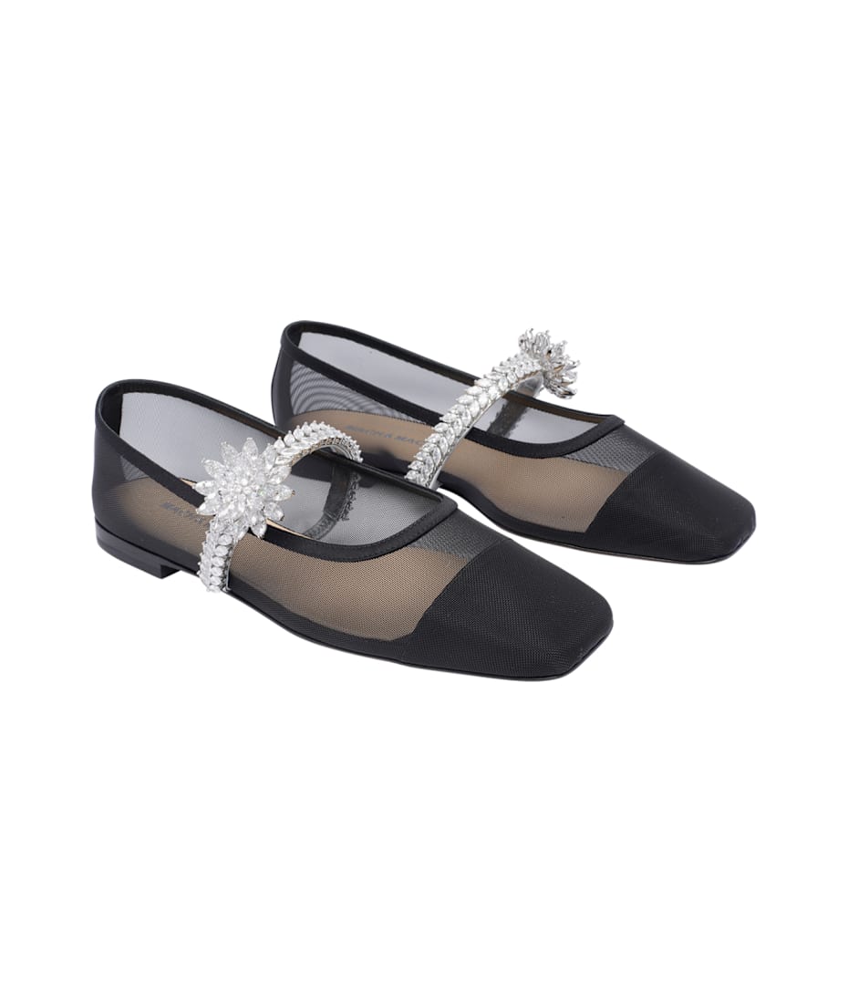 フラットシューズ MACH & MACH 'Lotus' ballet flats (R25S091310NETB17 BLACK) Mach & Mach Lotus Ballet Flats Black | Wanan Luxury