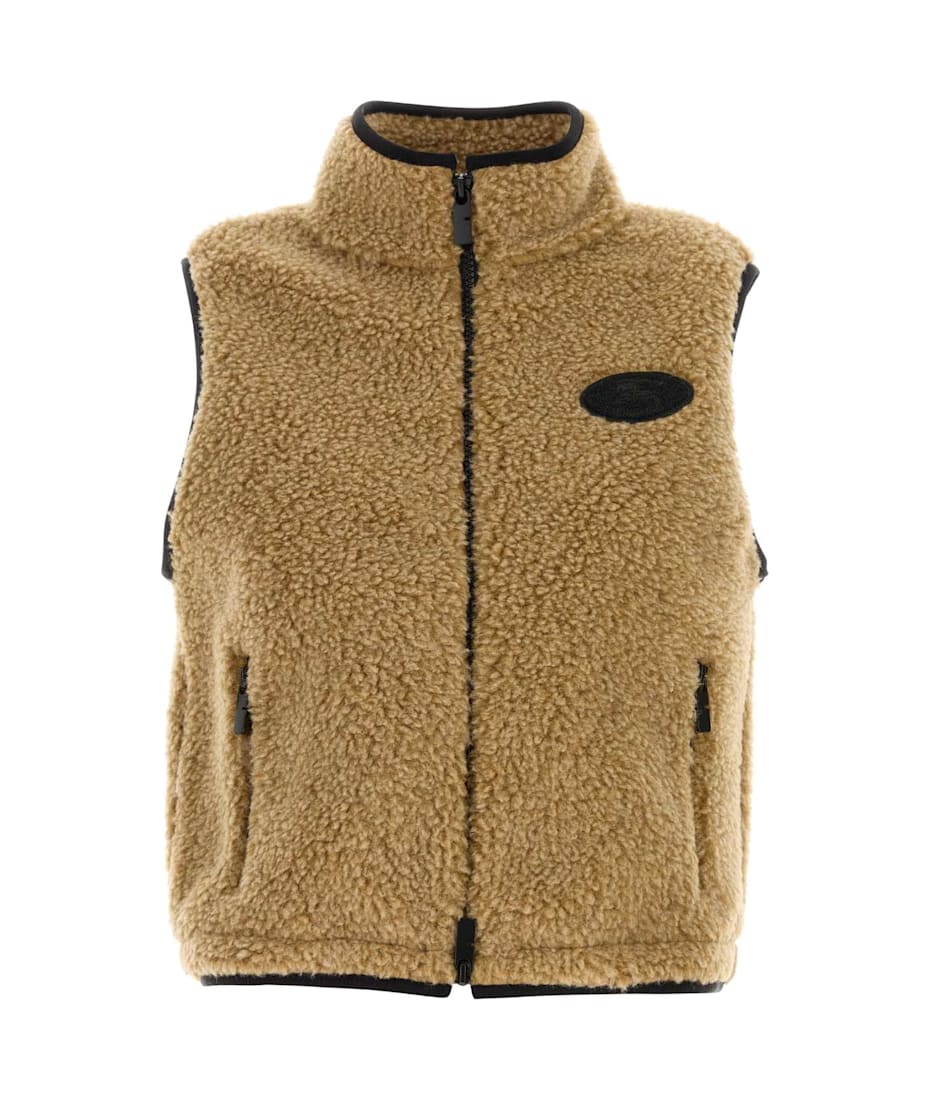 ジャケット BURBERRY Camel Teddy Fabric Vest Burberry Camel Teddy Fabric Vest | italist