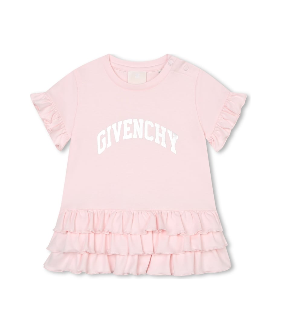 Baby embellished cotton dress in pink - Givenchy Kids