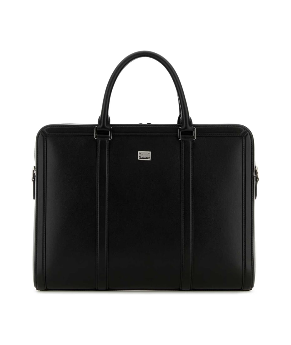 Dolce & Gabbana Black Leather Briefcase | italist