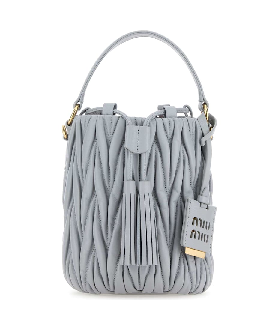 【Miu Miu】Matelasse Nappa Leather Bucket Bag Cornflower Cornflower Matelassé Nappa Leather Bucket Bag | Miu Miu