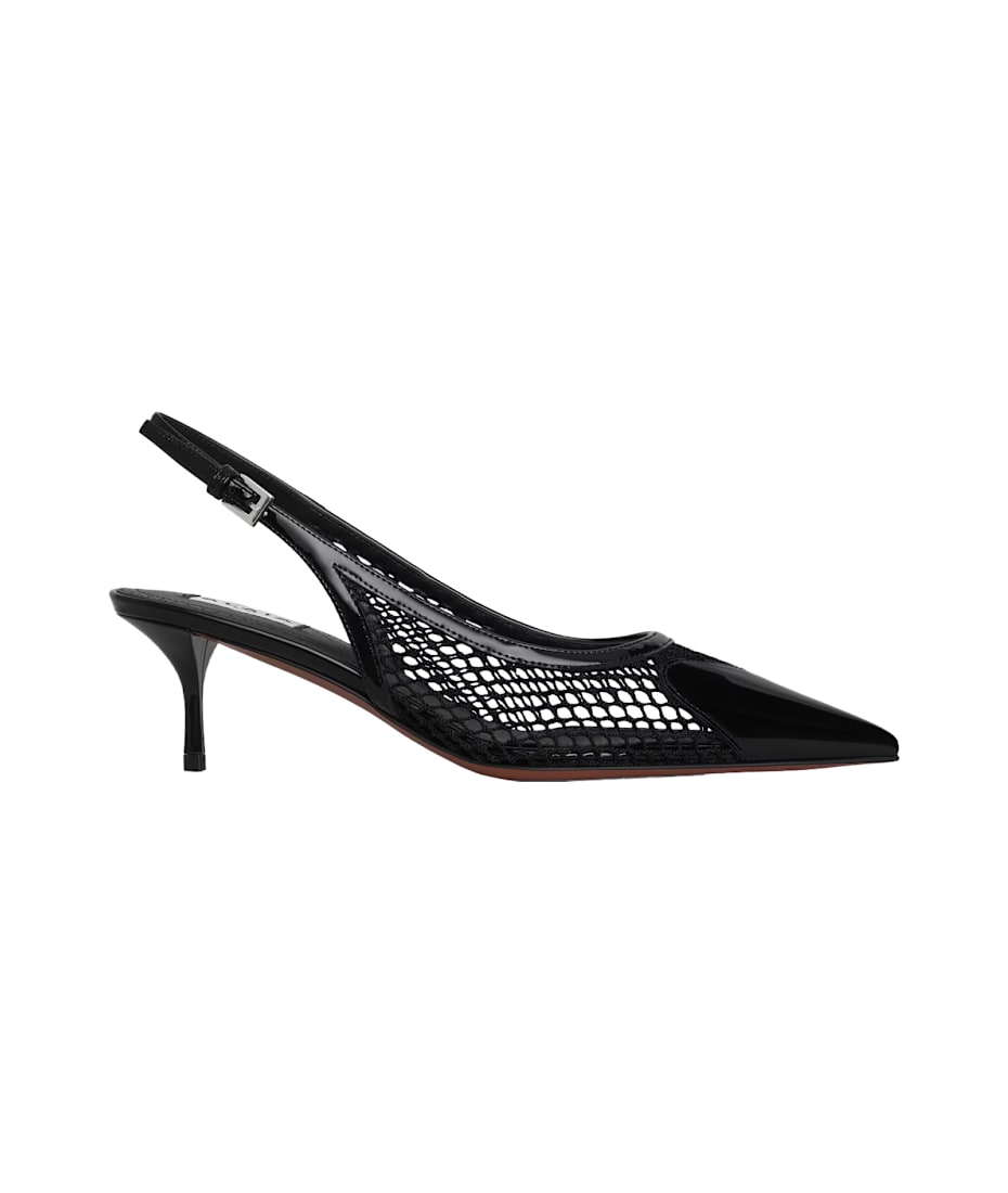 Alaia Le Coeur Slingback In Black Mesh | italist