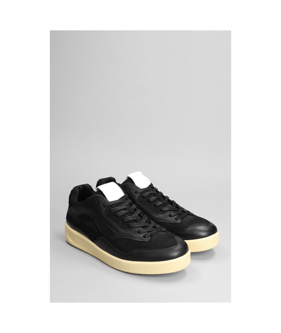 【関税＆送料込み】Jil Sander Black Leather Sneakers JIL SANDER Leather platform sneakers | THE OUTNET