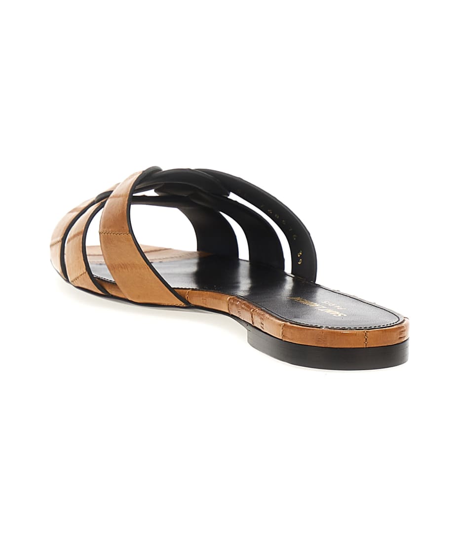 SAINT LAURENT PARIS｜MULES (TRIBUTE FLAT SANDALS IN PATE Saint Laurent 'tribute Nu Pieds' Mules | italist