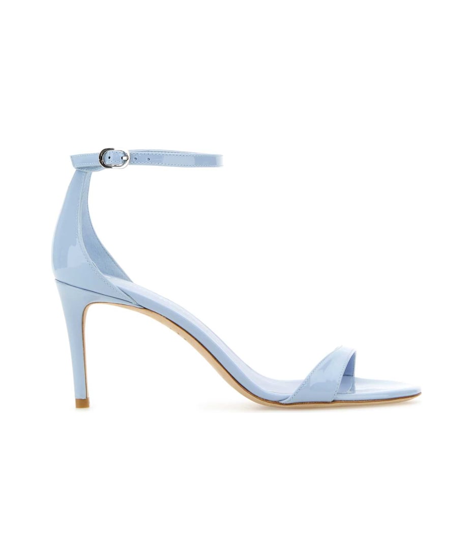 サンダル・ミュール STUART WEITZMAN Pastel Light Blue Leather Nudist Ii Sandals Stuart Weitzman Pastel Light Blue Leather Nudist Ii Sandals