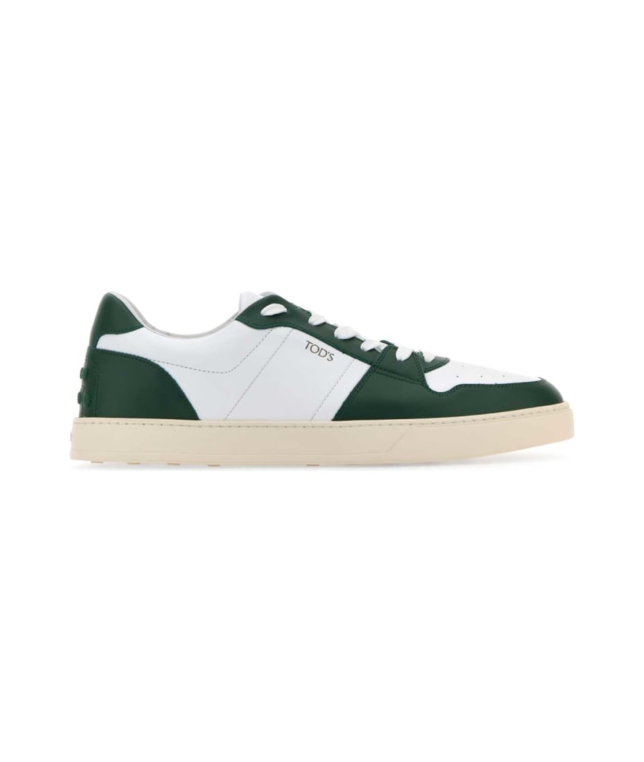 スニーカー Tod'S Two-Tone Leather Sneakers TOD'S Two-tone canvas and leather sneakers | THE OUTNET