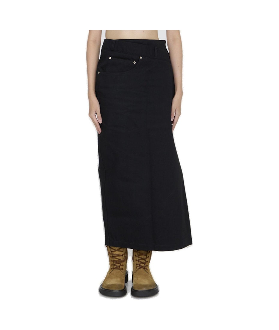 【送料&関税込】Loewe Deconstructed-designed Denim Midi Skir Deconstructed skirt in denim Blue - LOEWE