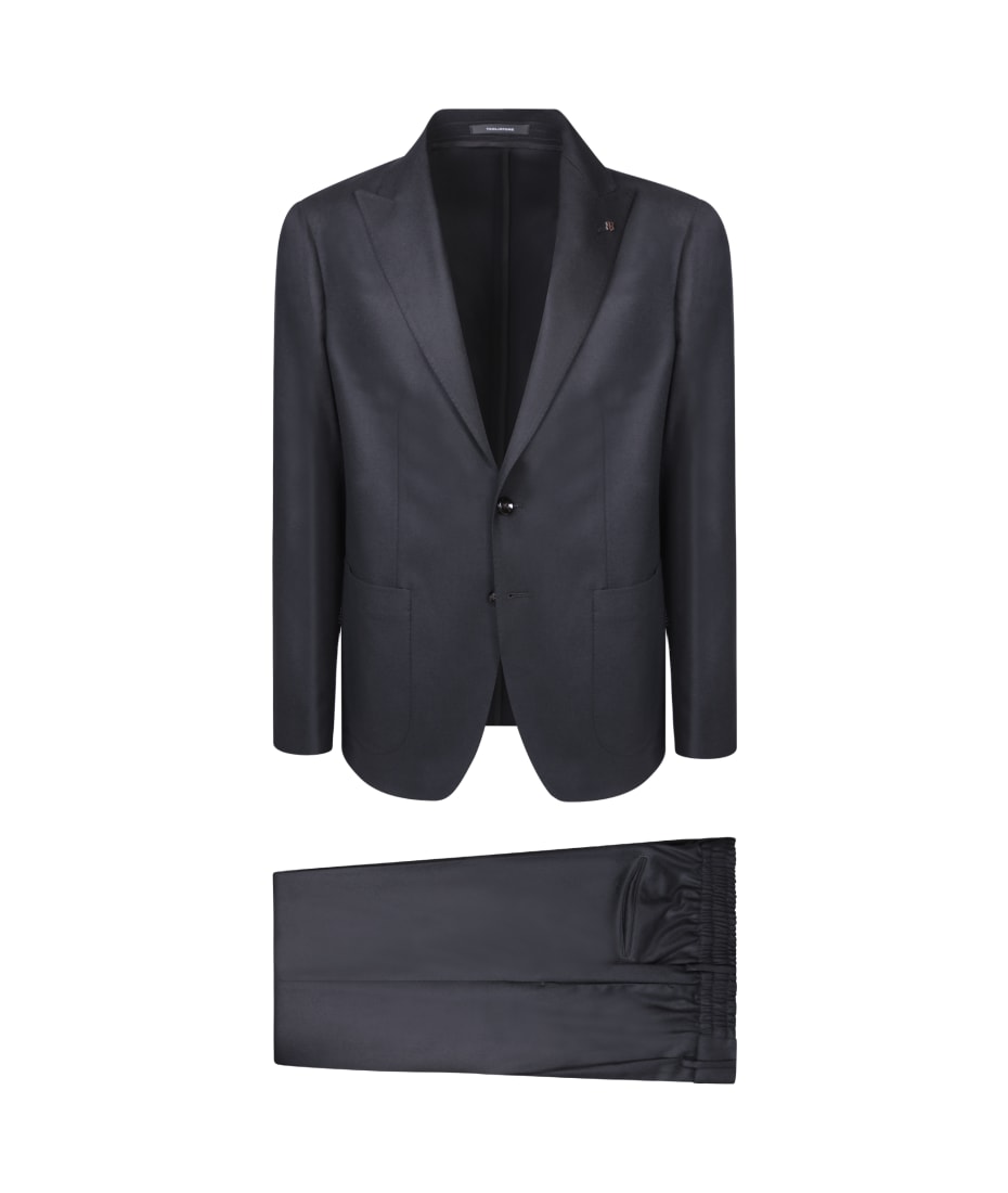 Tagliatore Single-breasted Jacket Black Suit | italist, ALWAYS LIKE A SALE