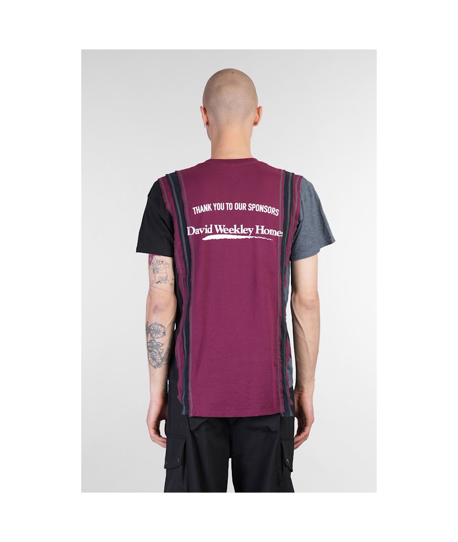 Needles T-shirt In Bordeaux Cotton | italist