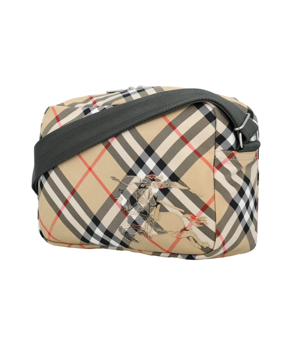 【BURBERRY】ESSENTIAL CROSSBODY◆8091320 Check Crossbody Bag​ in Sand - Men, Nylon | Burberry® Official