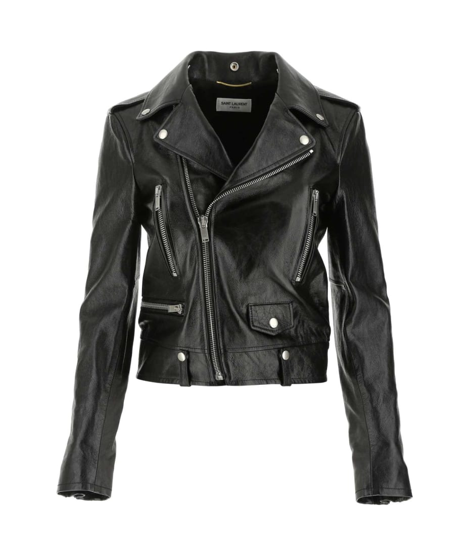 ジャケット SAINT LAURENT Black Nappa Leather Jacket Saint Laurent Nappa-Leather Jacket in Black | Lyst