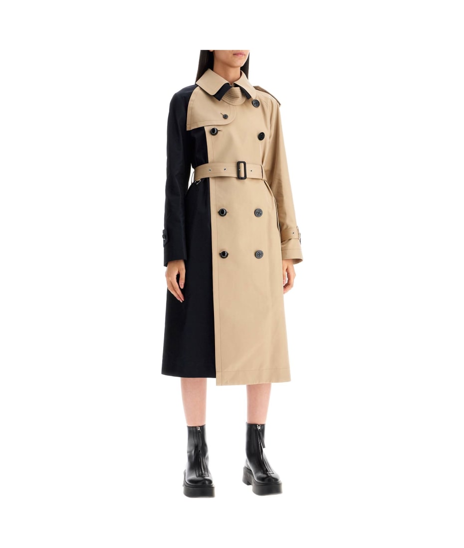 トレンチコート Sacai Gabardine Trench Coat With Nylon Vest SACAI Oversized Cotton Trench Coat with Detachable Vest