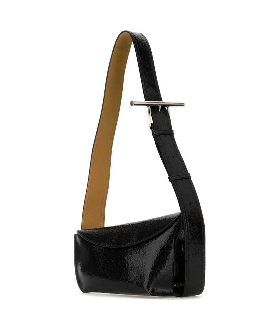 Alexander McQueen Black Leather Sling Crossbody Bag