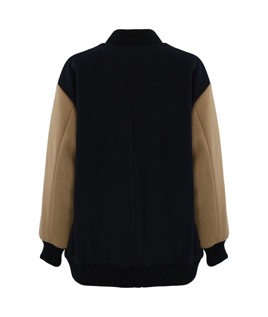 【関税&送料込】Weekend Black Wool Adorni Bomber Jacket Weekend Max Mara Adorni Bomber Jacket In Wool | italist