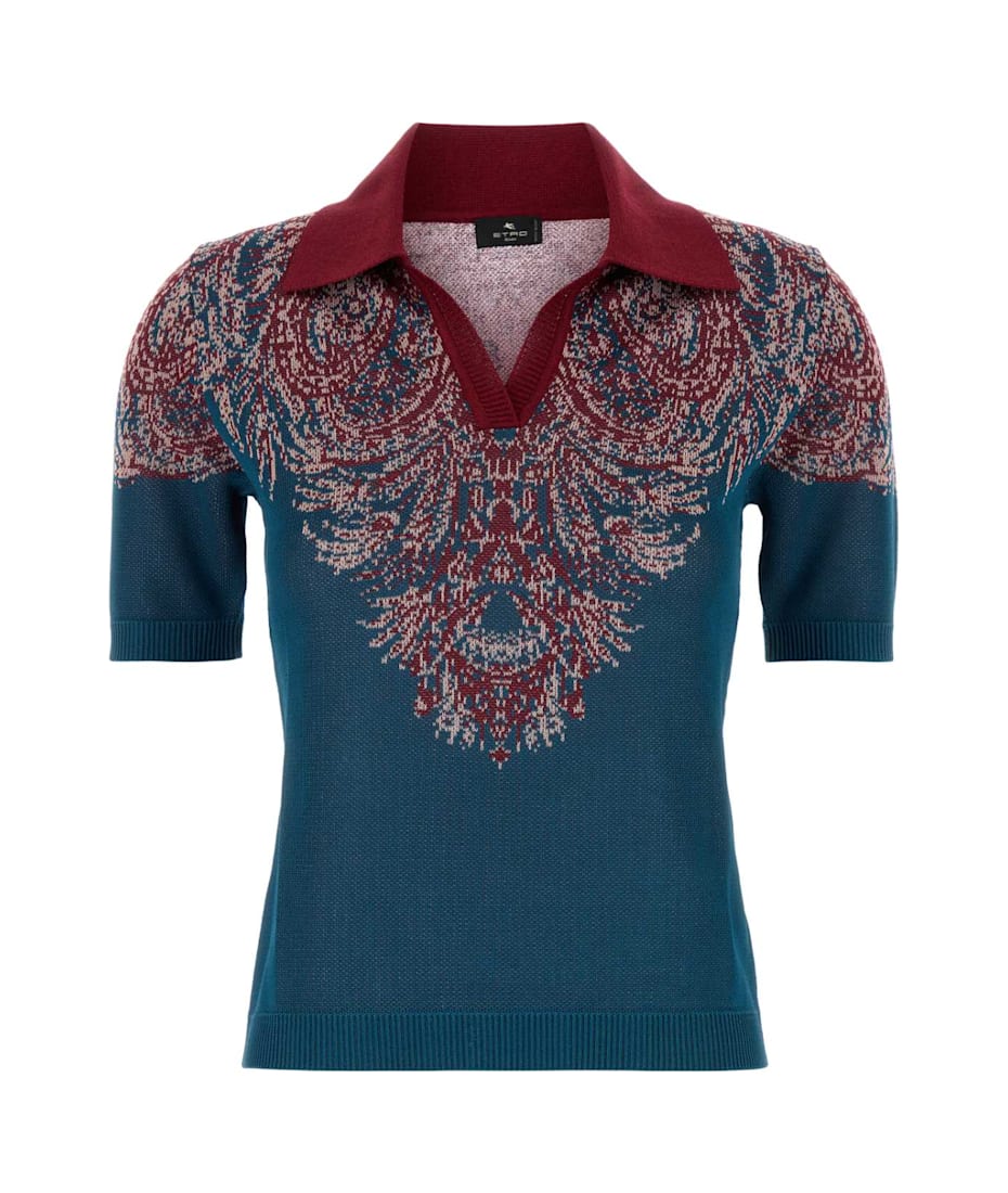 Tシャツ・カットソー ETRO Air Force Blu Viscose Blend Polo Shirt Etro Air Force Blu Viscose Blend Polo Shirt | italist
