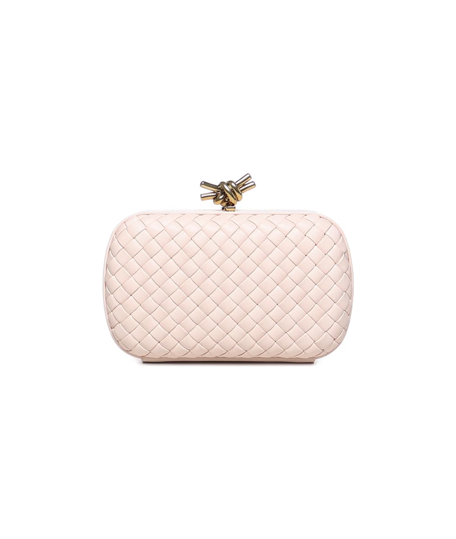 Bottega Veneta Leather Knot Minaudiere Clutch Bag - White - One Size