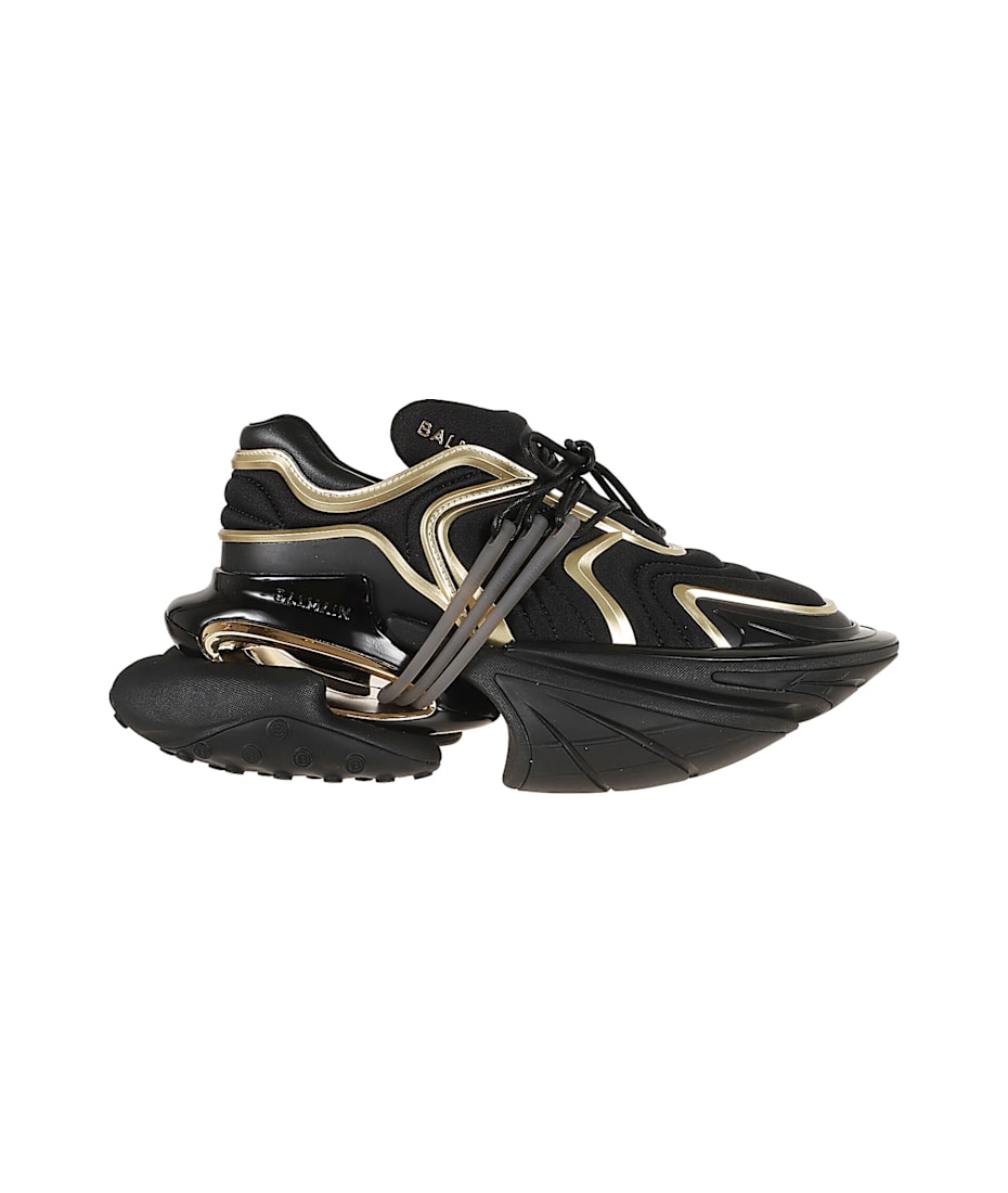 BALMAIN ユニコン ウェフ トレナ DM0VJ356KBOR EAD Unicorn Wave trainers in neoprene and calfskin black black