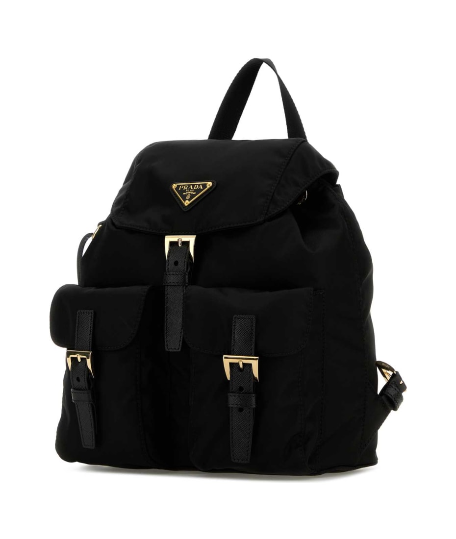 Prada Black Nylon Small Backpack | italist