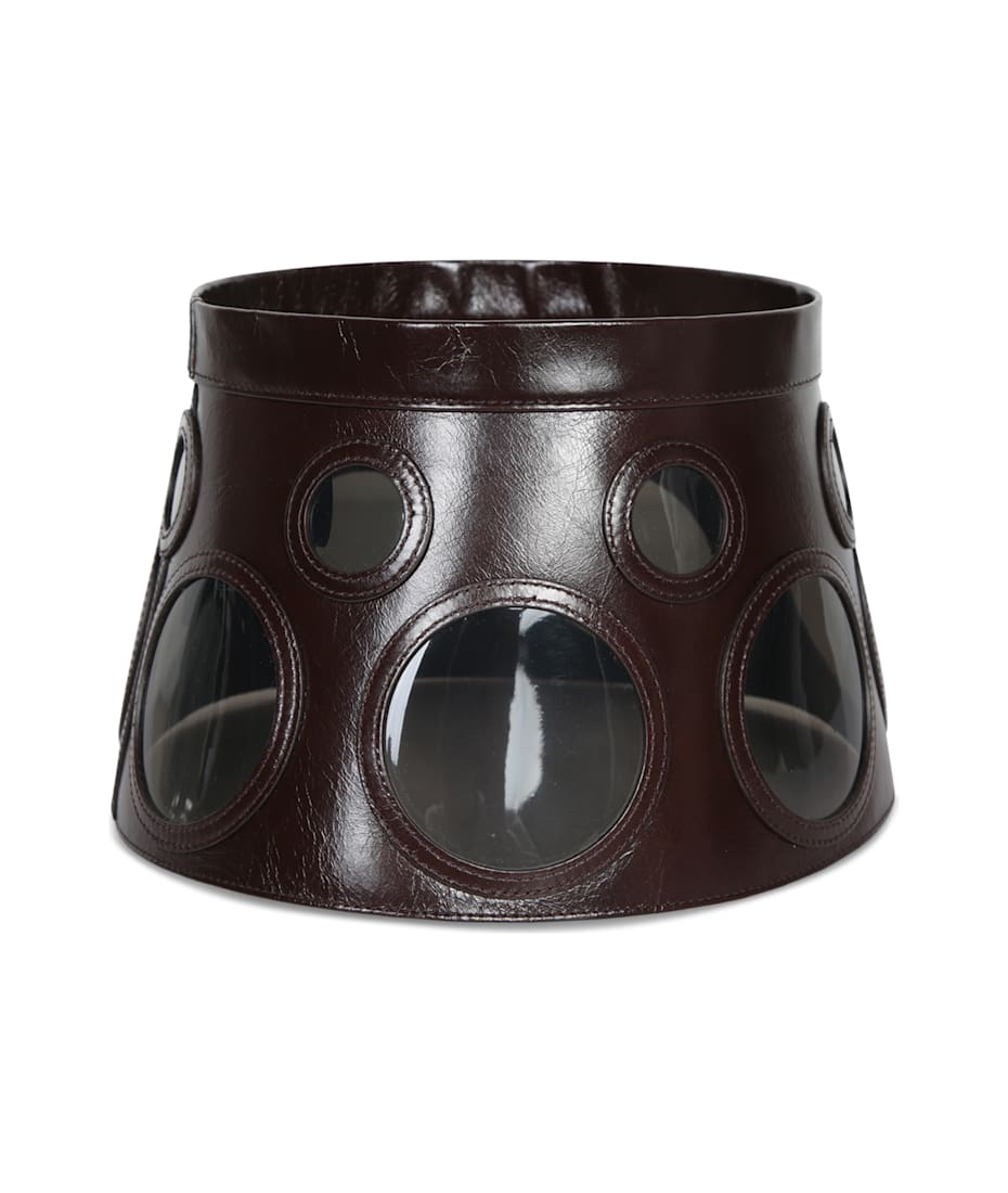 【送料&関税込】Prada Dark Brown Leather Hat Prada Dark Brown Leather Hat | italist