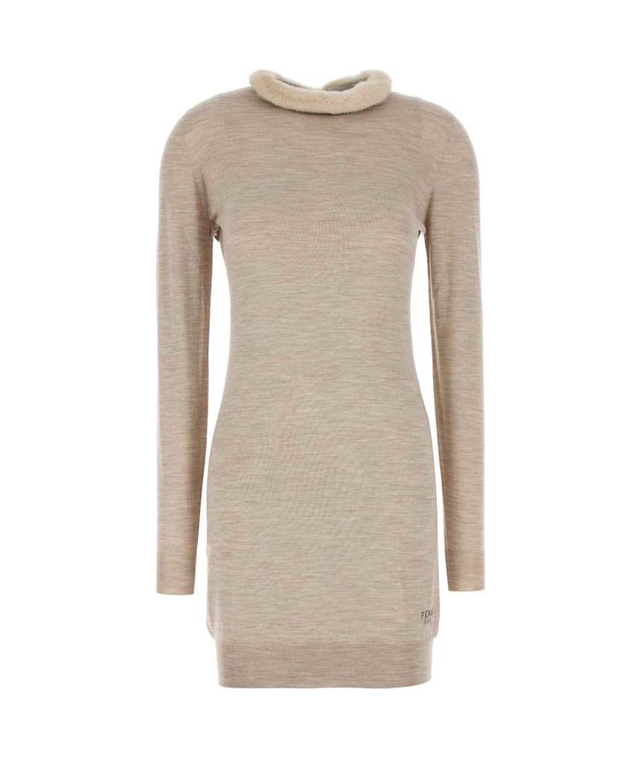 ジャケット FENDI Cappuccino Wool Blend Dress Fendi Cappuccino Wool Blend Mini Dress | italist