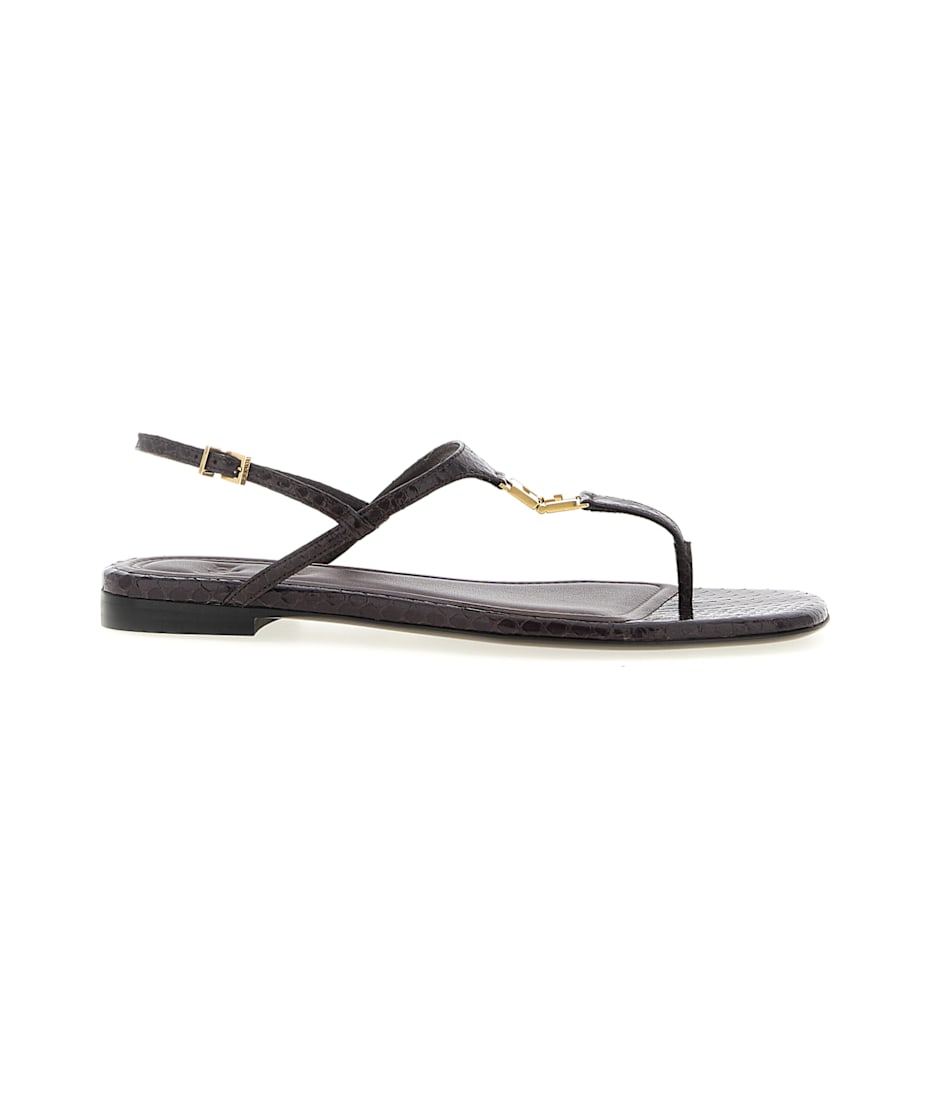 サンダル・ミュール FENDI FENDI FFOLD THONG SANDALS IN AYERS LEATHER FENDI - Fendi Ffold Ayers Thong Sandals – The Sale Sisters