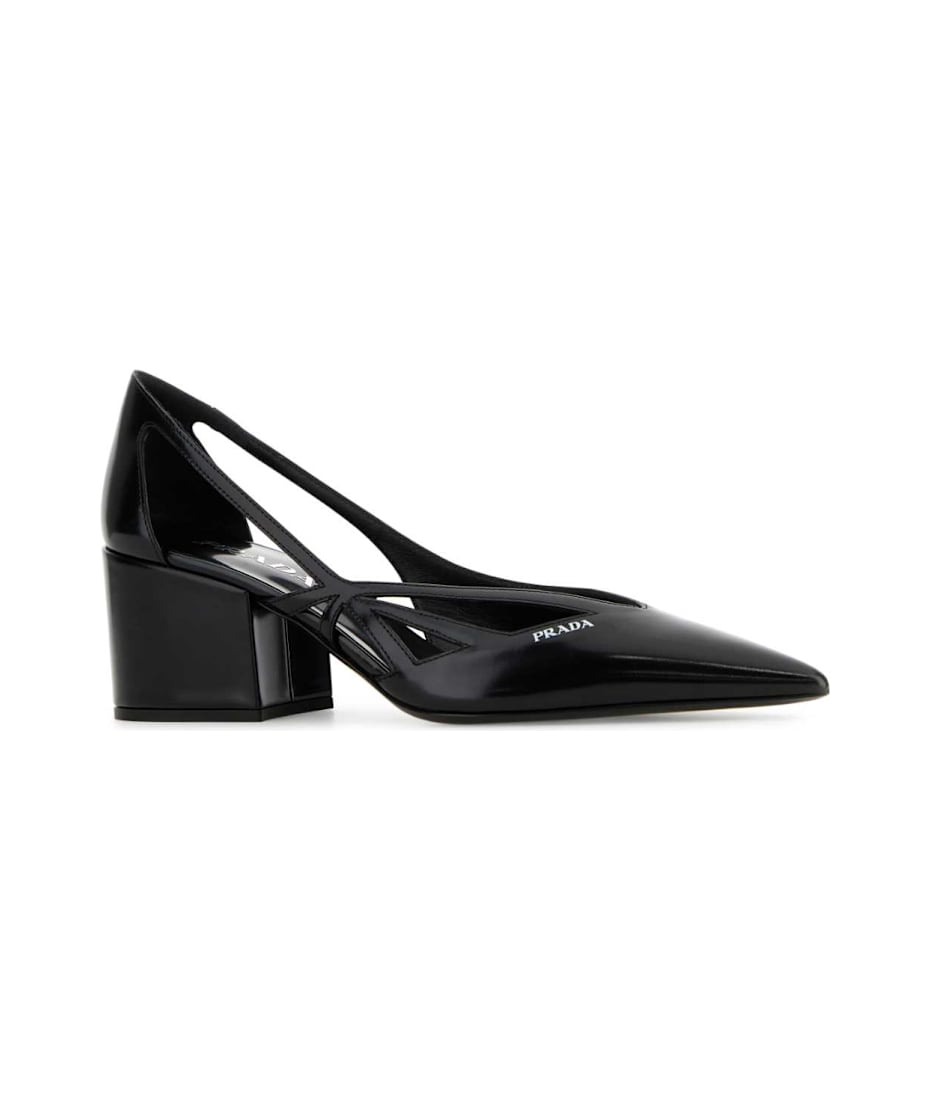パンプス PRADA BLACK LEATHER PUMPS Prada Black Leather Pumps | italist